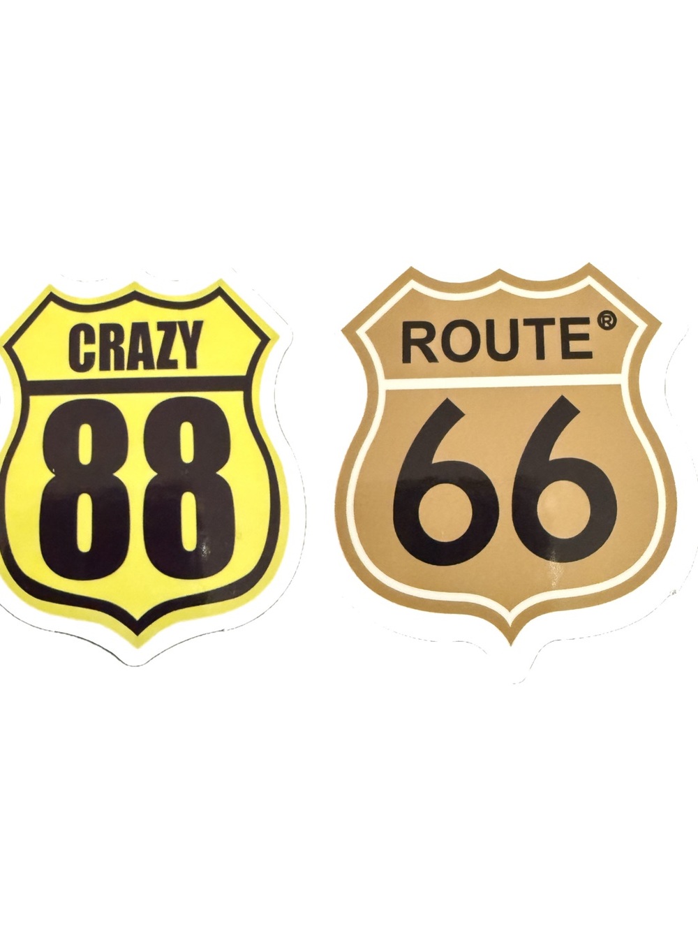 Route 66 & Crazy 88 Highway Shield Logo Sticker Lot Travel Road Decals